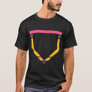 Pencil Home Plate Baseball Lovers Boys Kids Back T T-Shirt