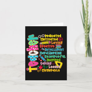 Pencil Preppy Teacher Dedicated Motivated Back To  Card