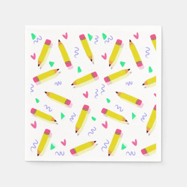 Pencil Preschool Art Teacher Good End of Year Teac Napkin (Front)