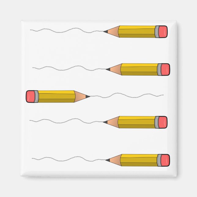 Pencil scrabble on white magnet (Front)