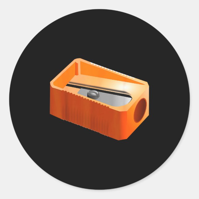 Pencil Sharpener Funny Office School Supplies Cost Classic Round Sticker (Front)