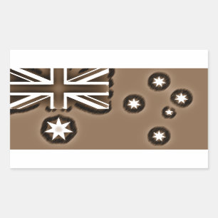 Pencil Sketch Effect Sepia Australian Flag Rectangular Sticker