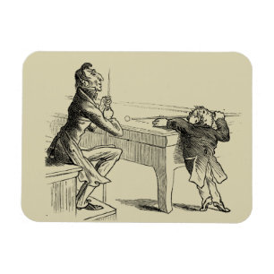 Pencil Sketch of Two Men Playing Pool Magnet