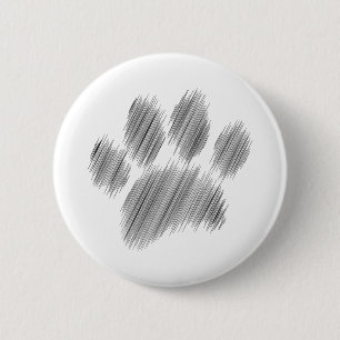 Pencil Sketched Dog Paw Digital Art 6 Cm Round Badge