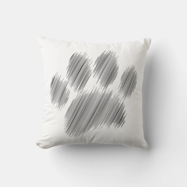 Pencil Sketched Dog Paw Digital Art  Cushion (Front)