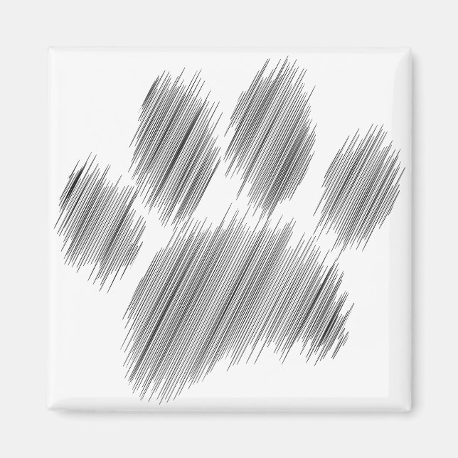 Pencil Sketched Dog Paw Digital Art Magnet (Front)