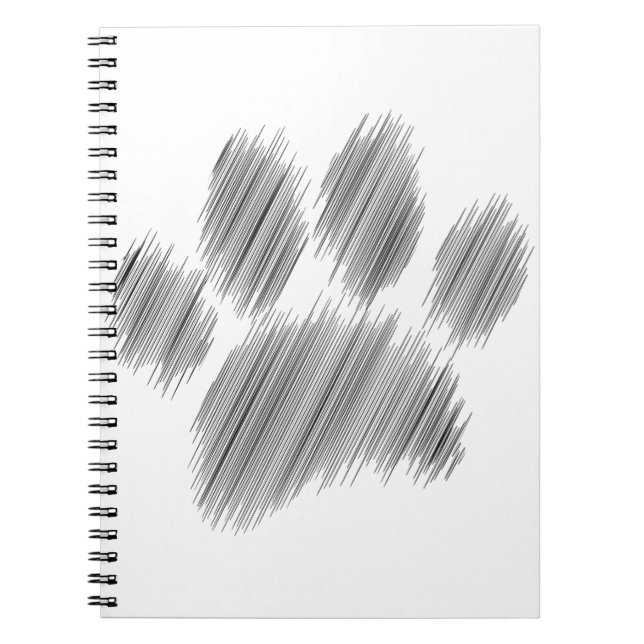 Pencil Sketched Dog Paw Digital Art Notebook (Front)