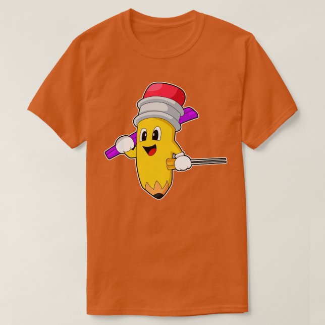 Pencil Skier Ski Winter sports T-Shirt (Design Front)