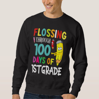 Pencil Student Senior Flossing Through 100 Days Of Sweatshirt