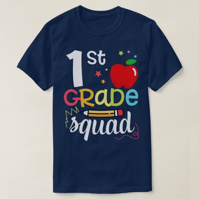 Pencil Student Teacher Happy Back To School 1st Ga T-Shirt (Design Front)