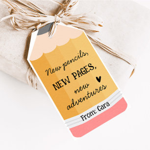 Pencil Teacher School Favour Tags