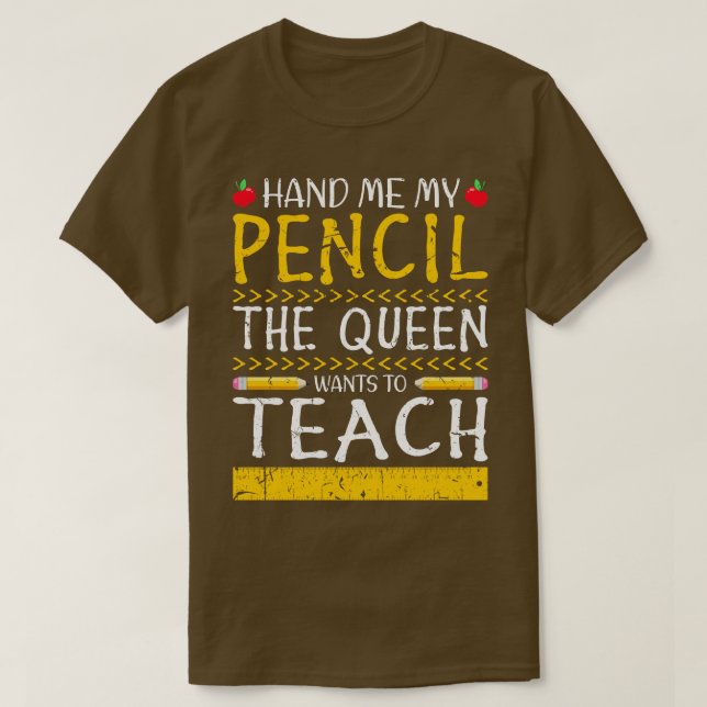 Pencil Teacher T-Shirt (Design Front)