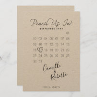Pencil Us In Calendar Modern Minimal Couple Photo