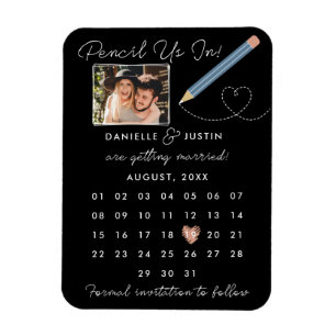 "Pencil Us In" Modern Calendar Save the Date Magnet