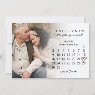 Pencil Us In Save the Date August 2024 Calendar Invitation