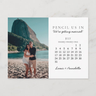 Pencil Us In Save the Date July 2022 Calendar Postcard