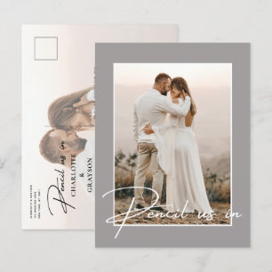 Pencil Us In Save The Date Photo Wedding Announcem Announcement Postcard