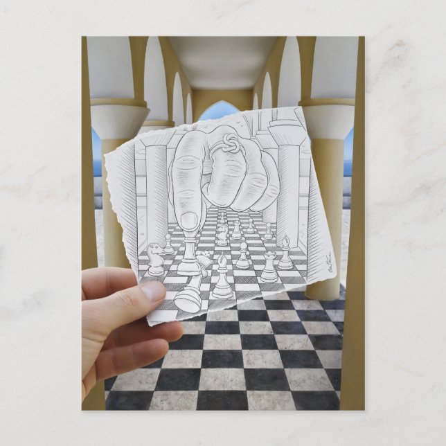 Pencil Vs Camera - Checkmate Postcard (Front)