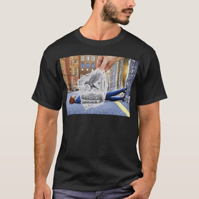 Pencil Vs Camera - Crow T-Shirt (Front)