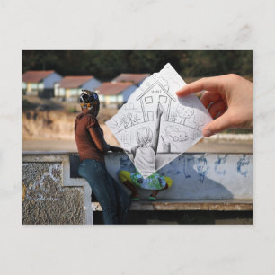 Pencil Vs Camera - Home Postcard