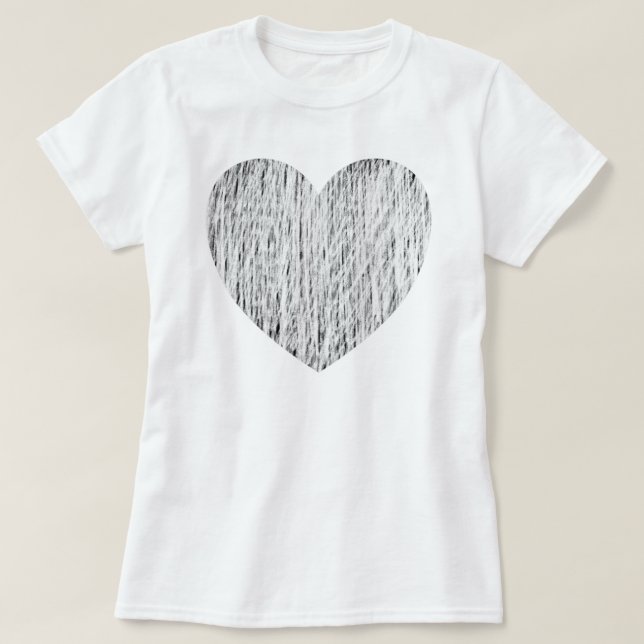 Pencilled in - White over black T-Shirt (Design Front)