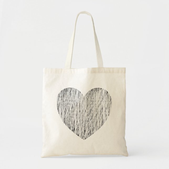 Pencilled in - White over Black Tote Bag (Front)