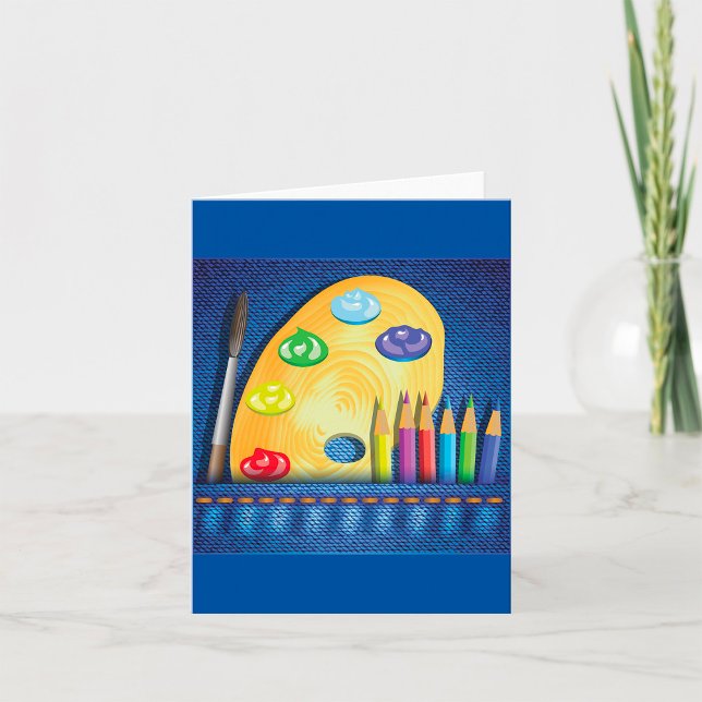 Pencils And Paintbrush Artist Note Cards (Creator Uploaded)