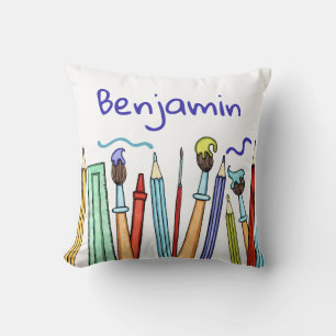 Pencils and Paintbrushes  Cushion