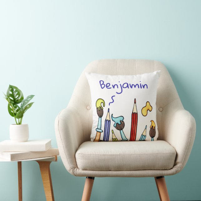 Pencils and Paintbrushes  Cushion (Chair)
