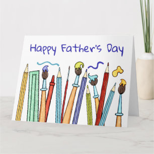 Pencils and Paintbrushes Father's Day Card