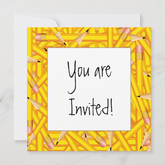Pencils Frames Invitation (Front)
