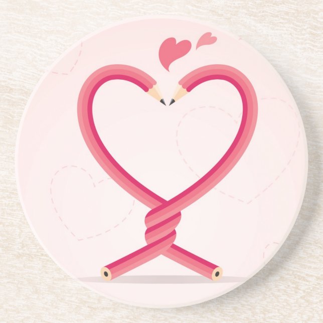 Pencils in Love Coaster (Front)