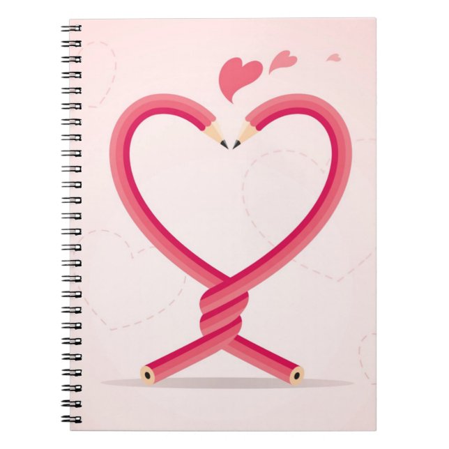 Pencils in Love Spiral Notebook (Front)