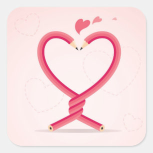 Pencils in Love Square Sticker