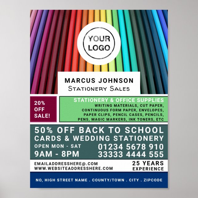 Pencils, Stationery & Office Supplies, Stationer Poster (Front)