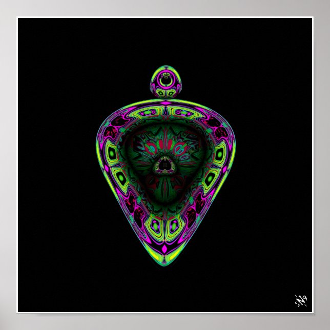 Pendant (abstract colourful pattern - pareidolia) poster (Front)
