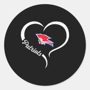 Pender Patriots Logo Half Heart Slogan Hs  Classic Round Sticker