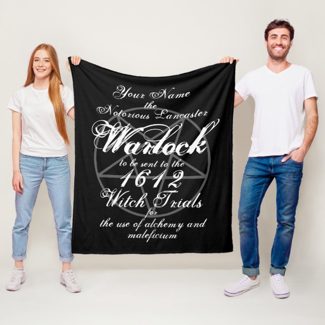 Pendle or Salem Witch Trials Warlock Gothic Fleece Blanket (In Situ)