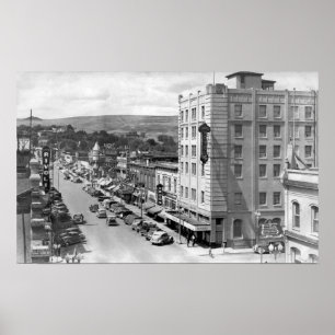 Pendleton, Oregon Main Street View Photograph Poster