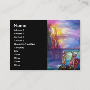 PENDRAGON Mediaeval Knights,Lake Sunset,Fantasy Business Card