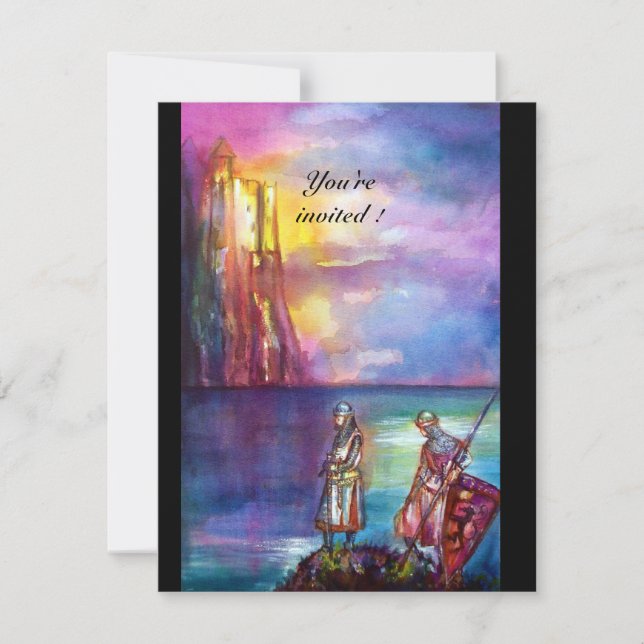 PENDRAGON Mediaeval Knights,Lake Sunset,Fantasy Invitation (Front)
