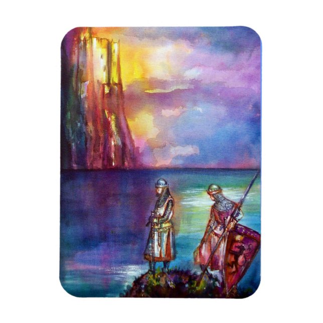 PENDRAGON Mediaeval Knights,Lake Sunset,Fantasy Magnet (Vertical)