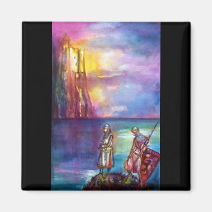 PENDRAGON Mediaeval Knights,Lake Sunset,Fantasy Magnet