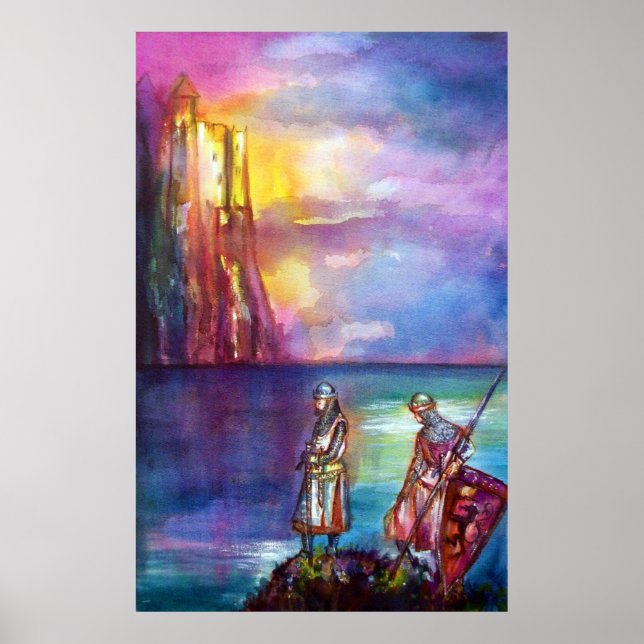 PENDRAGON Mediaeval Knights,Lake Sunset,Fantasy Poster (Front)