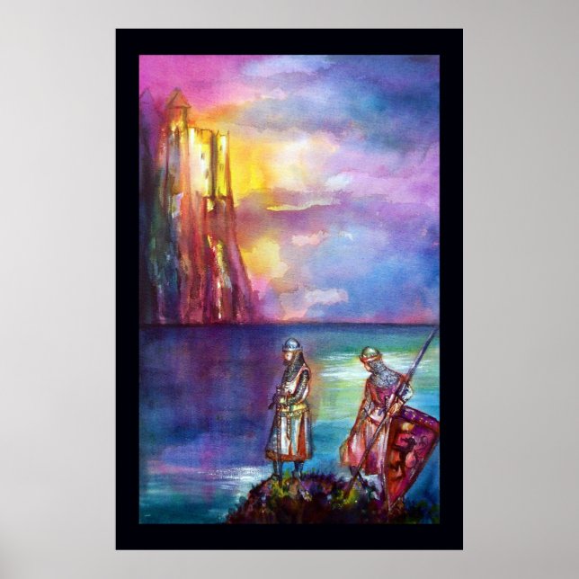 PENDRAGON Mediaeval Knights,Lake Sunset,Fantasy Poster (Front)