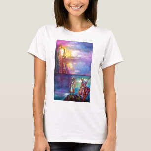 PENDRAGON Mediaeval Knights,Lake Sunset,Fantasy T-Shirt
