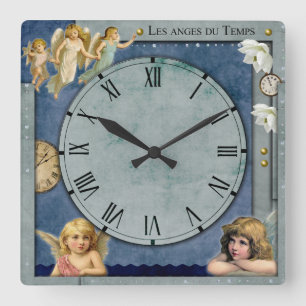 Pendulum Angels of time Square Wall Clock