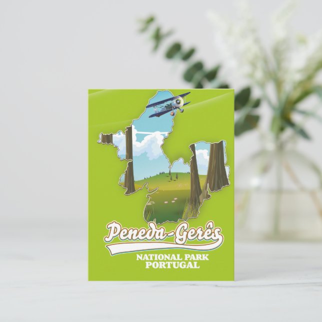 Peneda-gerês national park Portugal map Postcard (Standing Front)