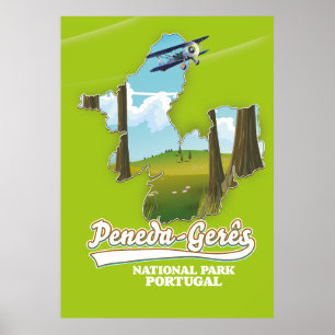 Peneda-gerês national park Portugal map Poster