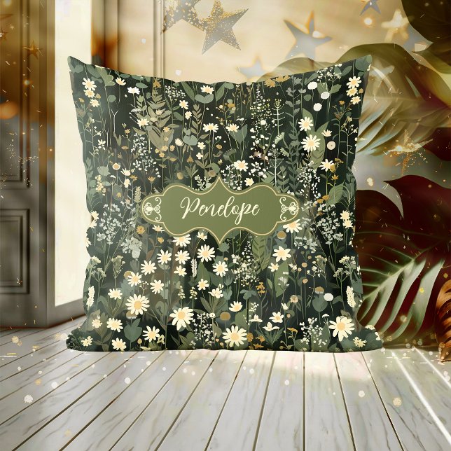 Penelope Dark Daisy Floral Cushion (Creator Uploaded)